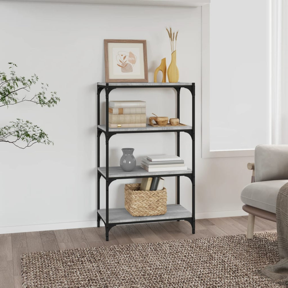 vidaXL Bibliothèque Gris Sonoma 60x33x100 cm Bois d'ingénierie et acier