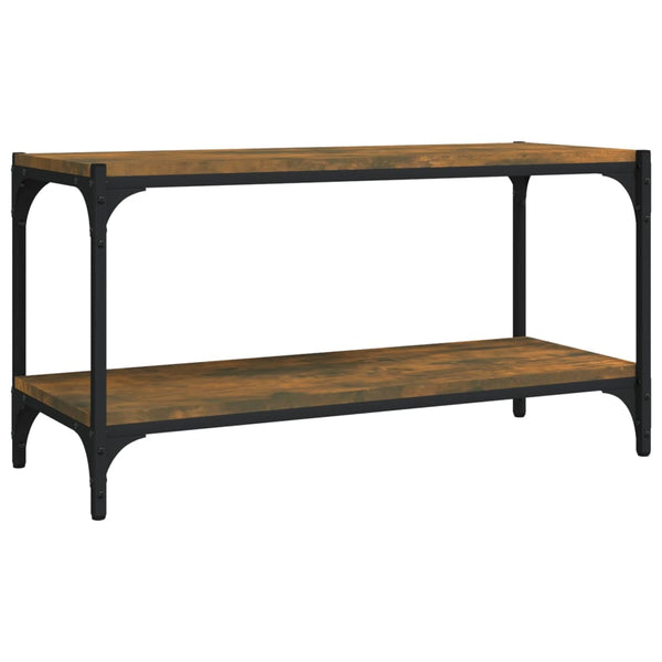 vidaXL Meuble TV chêne fumé 80x33x41 cm bois d'ingénierie et acier