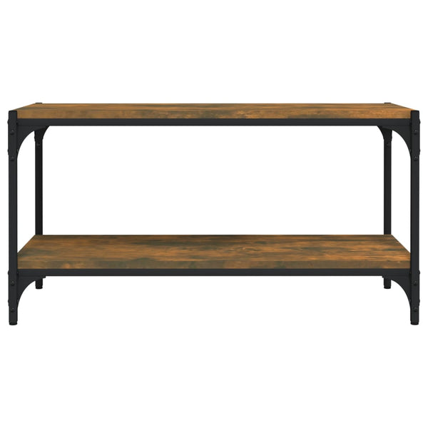 vidaXL Meuble TV chêne fumé 80x33x41 cm bois d'ingénierie et acier