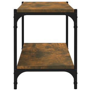 vidaXL Meuble TV chêne fumé 80x33x41 cm bois d'ingénierie et acier