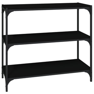 Schwarzes Bücherregal 80cm mit 3 Ablagen