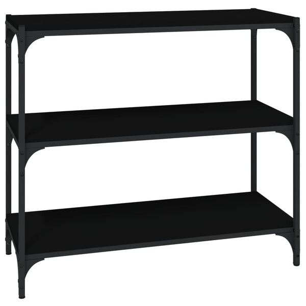 Schwarzes Bücherregal 80cm mit 3 Ablagen