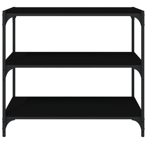 Schwarzes Bücherregal 80cm mit 3 Ablagen