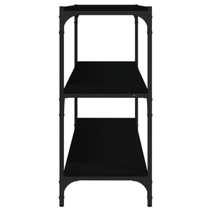 Schwarzes Bücherregal 80cm mit 3 Ablagen