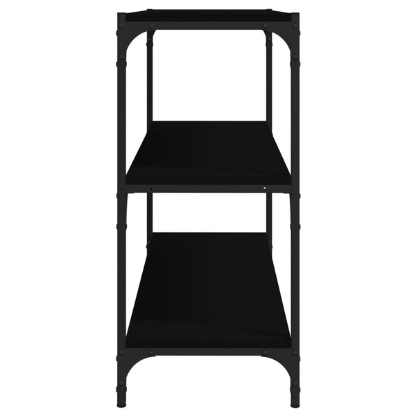 Schwarzes Bücherregal 80cm mit 3 Ablagen