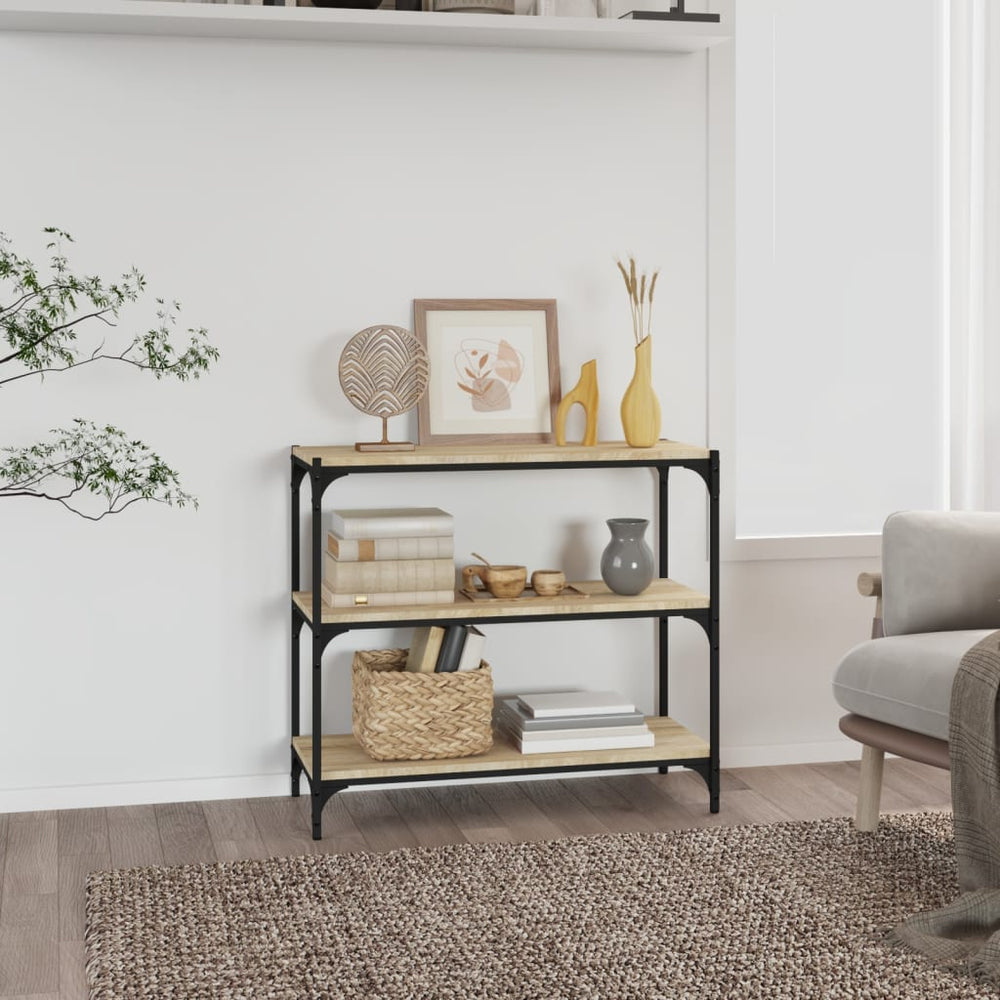 vidaXL Étagère à livres chêne Sonoma 80x33x70,5 cm bois d'ingénierie et acier