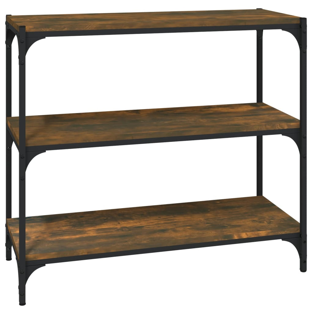 vidaXL Bibliothèque Chêne fumé 80x33x70,5 cm Bois d'ingénierie et Acier