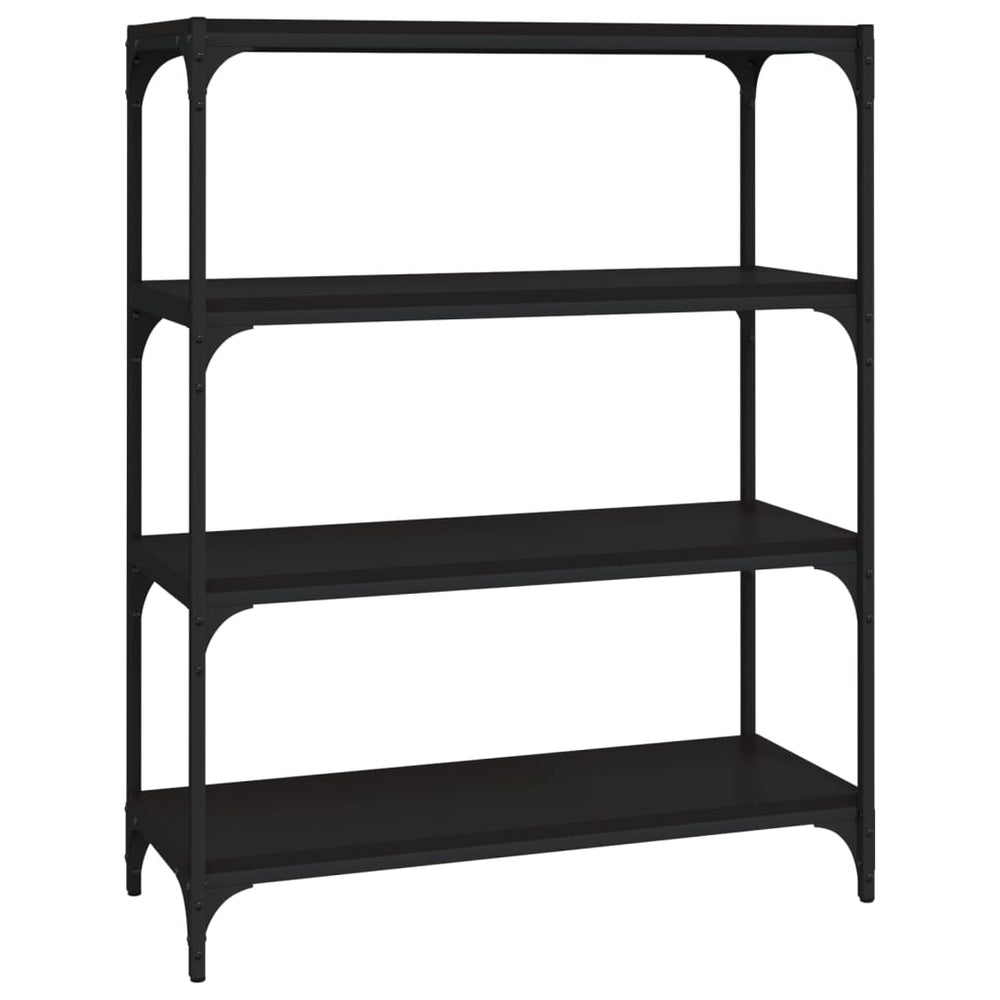 vidaXL Bibliothèque noire 80x33x100 cm Bois d'ingénierie et acier