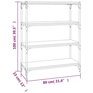 Bücherregal Grau Sonoma 80x33x100 cm