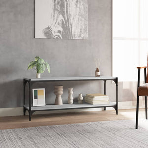 vidaXL Meuble TV gris Sonoma 100x33x41 cm bois d'ingénierie et acier