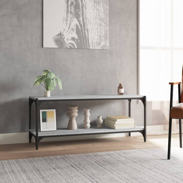 vidaXL Meuble TV gris Sonoma 100x33x41 cm bois d'ingénierie et acier