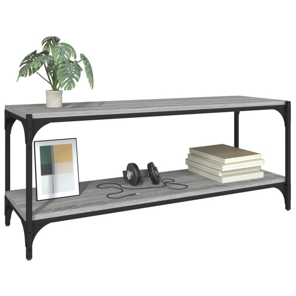 vidaXL Meuble TV gris Sonoma 100x33x41 cm bois d'ingénierie et acier