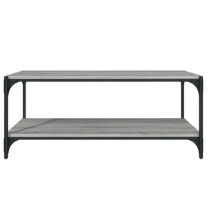 vidaXL Meuble TV gris Sonoma 100x33x41 cm bois d'ingénierie et acier