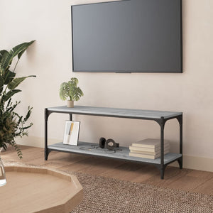 vidaXL Meuble TV gris Sonoma 100x33x41 cm bois d'ingénierie et acier