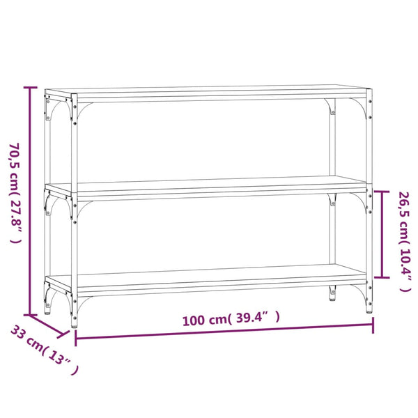 Bücherregal Grau Sonoma 100 cm