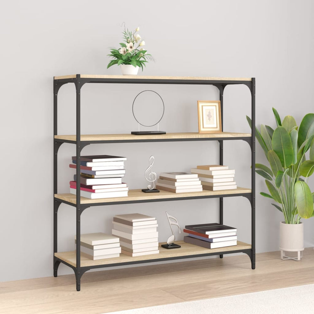 vidaXL Bibliothèque chêne sonoma 100x33x100 cm Bois d'ingénierie et acier