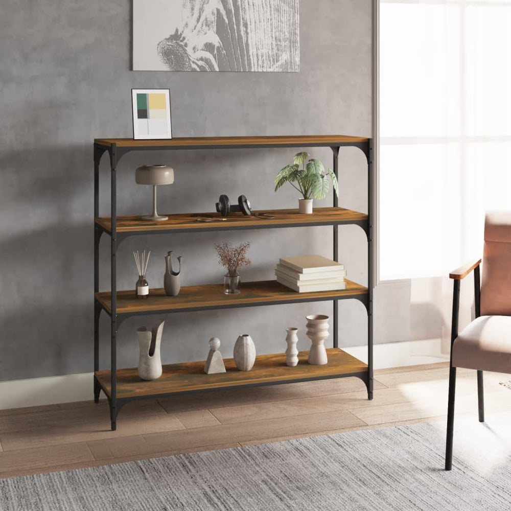 vidaXL Étagère chêne fumé 100x33x100 cm bois d'ingénierie et acier