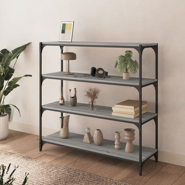 vidaXL Bibliothèque Gris Sonoma 100x33x100 cm Bois d'ingénierie et acier