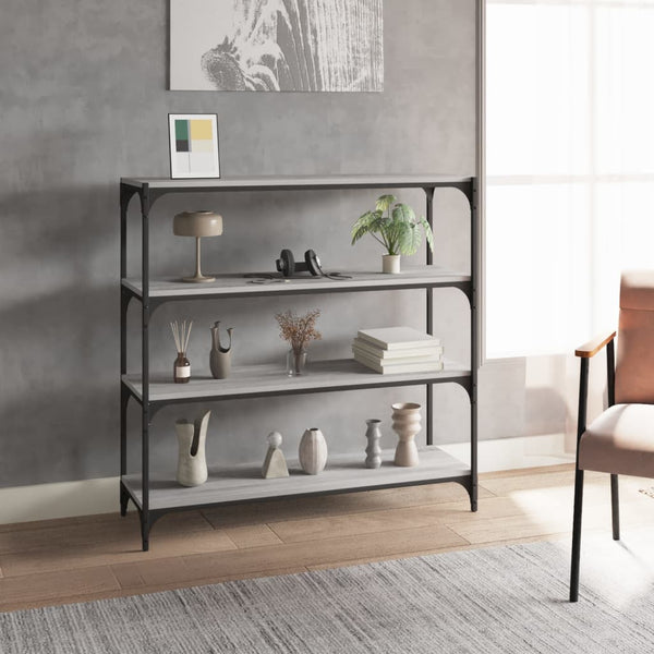 vidaXL Bibliothèque Gris Sonoma 100x33x100 cm Bois d'ingénierie et acier