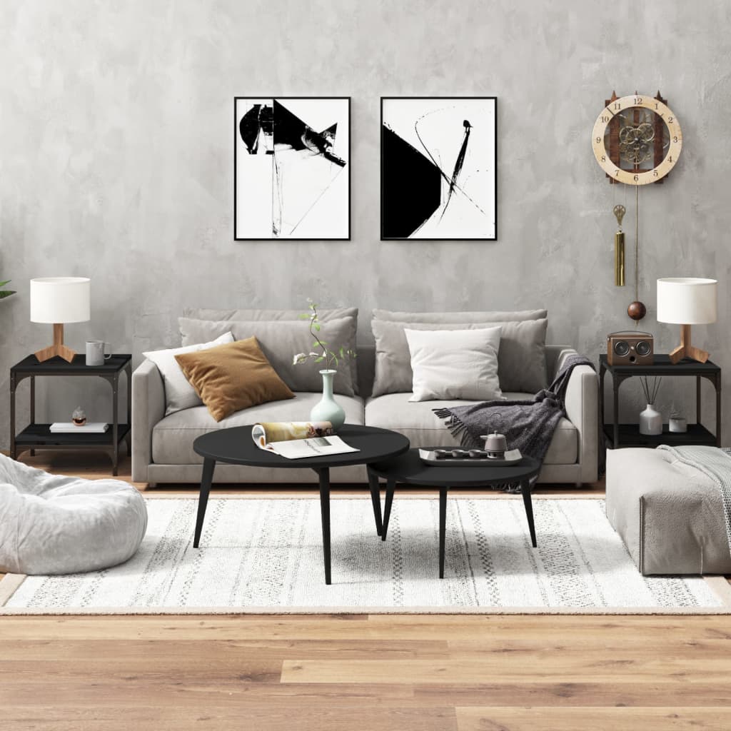Beistelltische Schwarz 40x40 cm, 2er Set