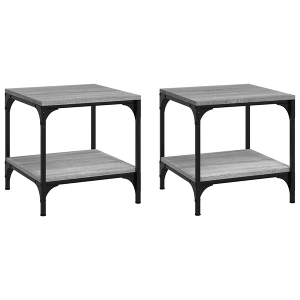 vidaXL Tables d'appoint 2 pcs Gris Sonoma 40x40x40 cm Bois d'ingénierie