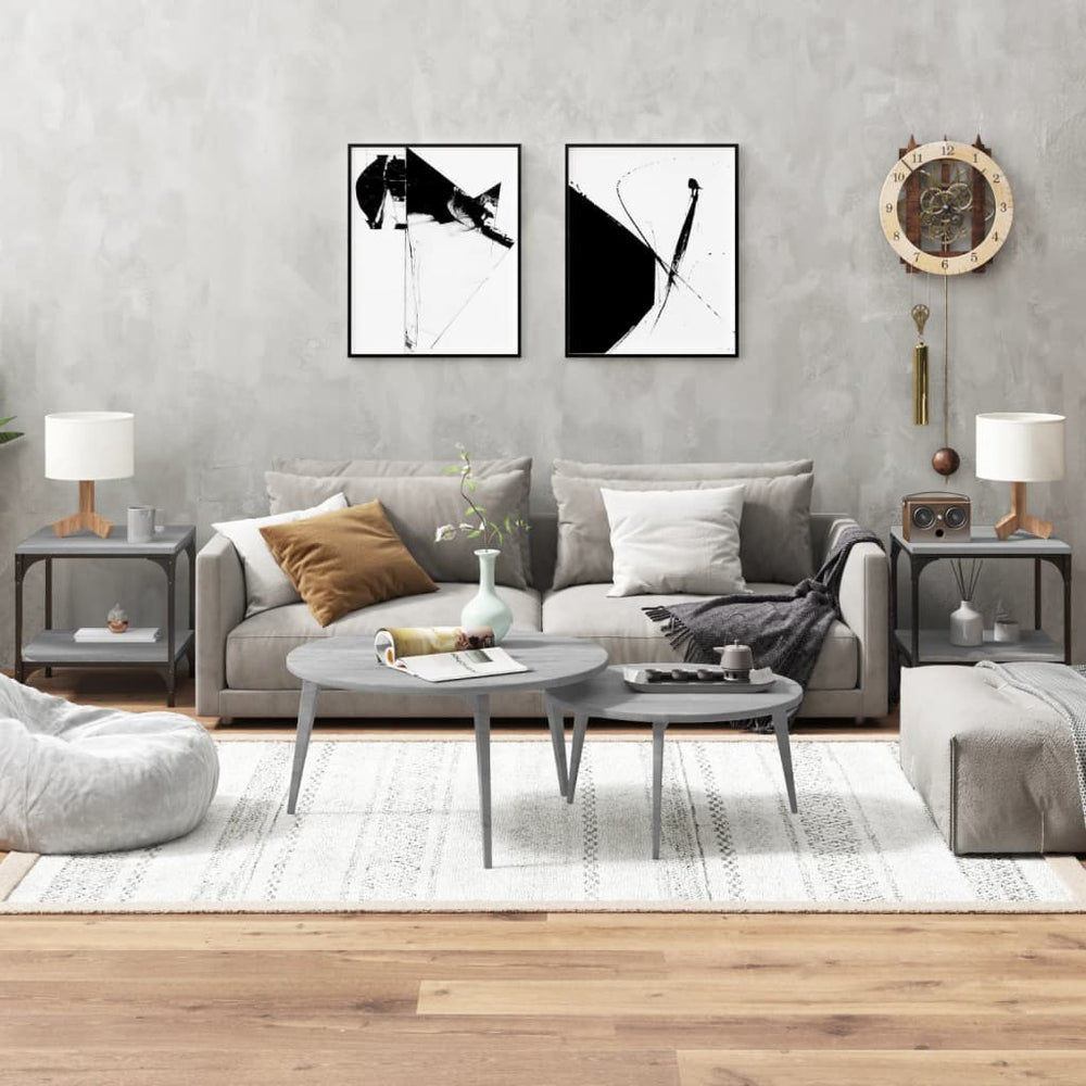 Beistelltische 2er Set Grau Sonoma 40x40 cm