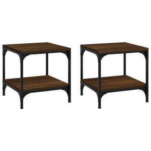 Beistelltische 2er Set Braun Eiche 40x40 cm