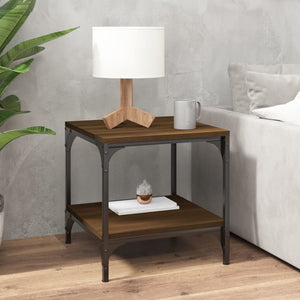 Beistelltische 2er Set Braun Eiche 40x40 cm
