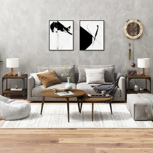 Beistelltische 2er Set Braun Eiche 40x40 cm