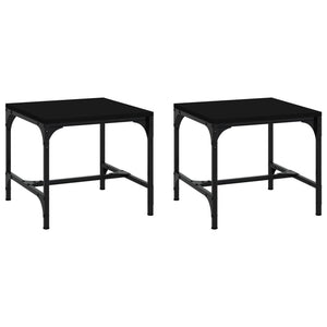 Beistelltische 2er Set Schwarz 40x40 cm