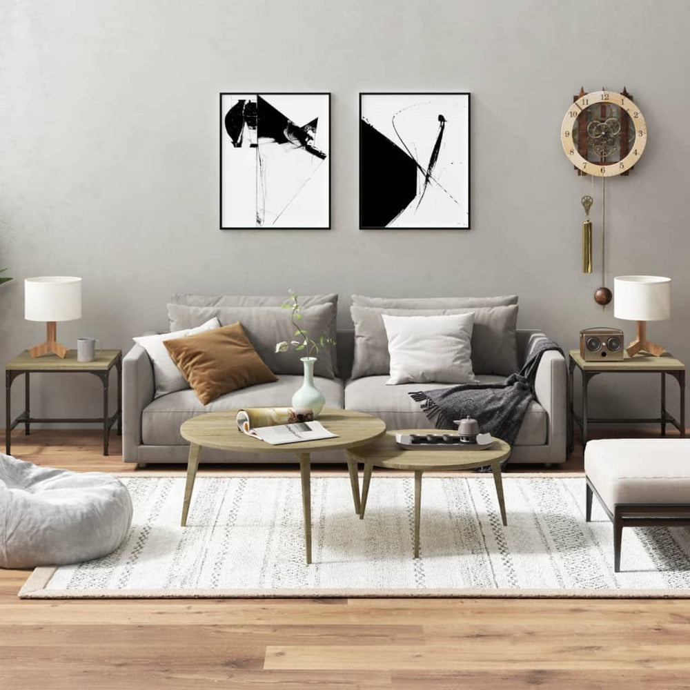 2er Set Beistelltische Sonoma-Eiche 40x40 cm