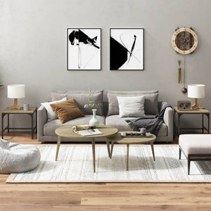 2er Set Beistelltische Sonoma-Eiche 40x40 cm