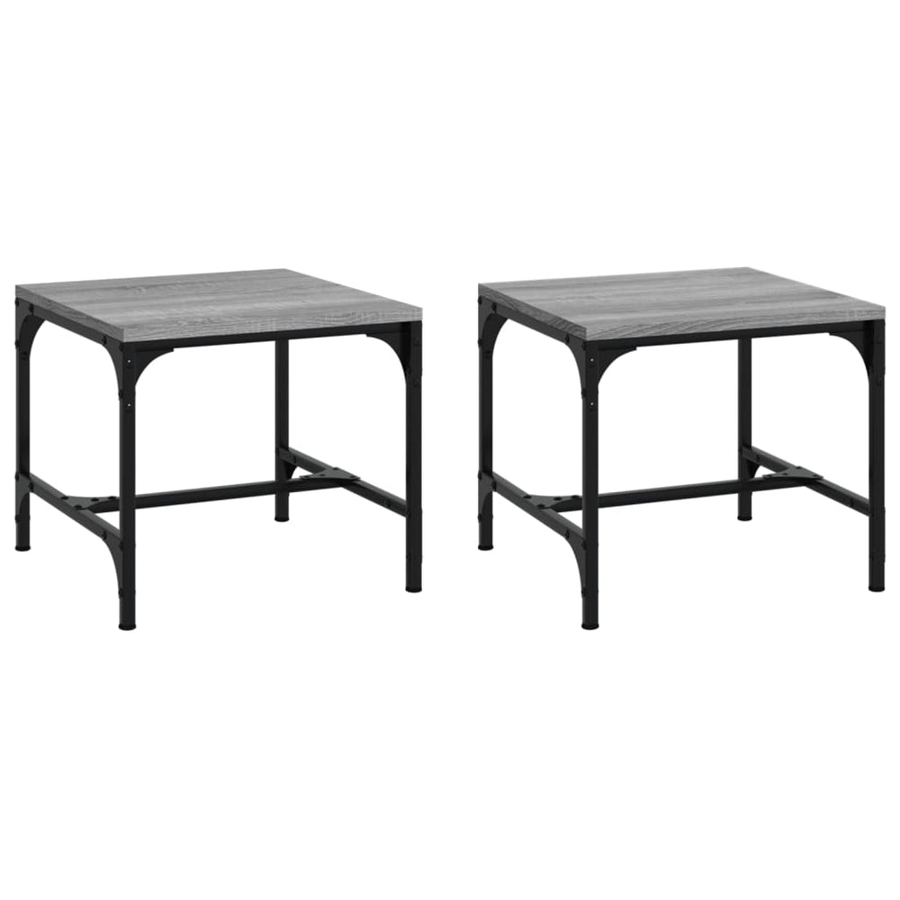 Beistelltische 2er Set Grau Sonoma 40x40