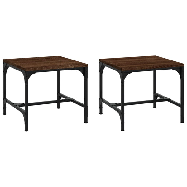 Beistelltische 2er Set Braun Eiche 40x40 cm