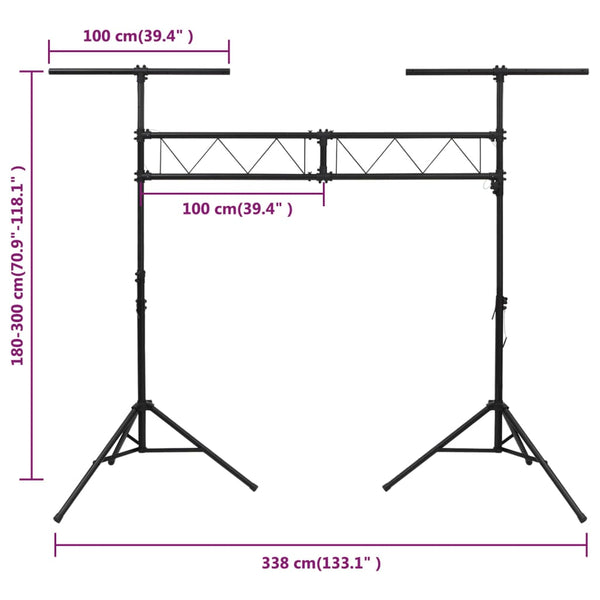 Schwarz Leuchtenstativ, 180-300cm