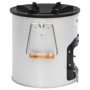 Camping Ofen Silber Stahl 45x25x26 cm