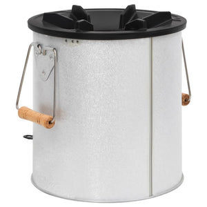 Camping Ofen Silber Stahl 45x25x26 cm