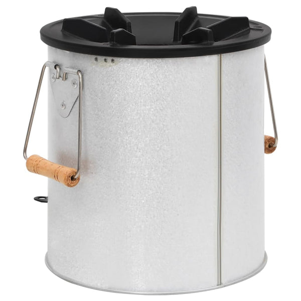 Camping Ofen Silber Stahl 45x25x26 cm