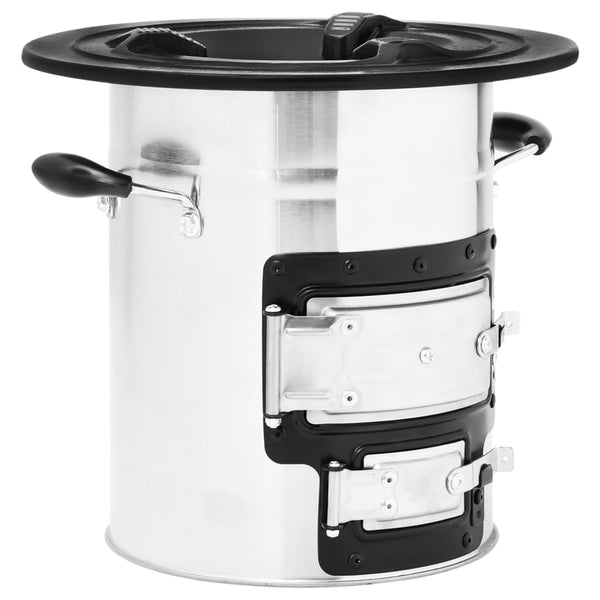 Camping Ofen Silber Edelstahl 51,5cm