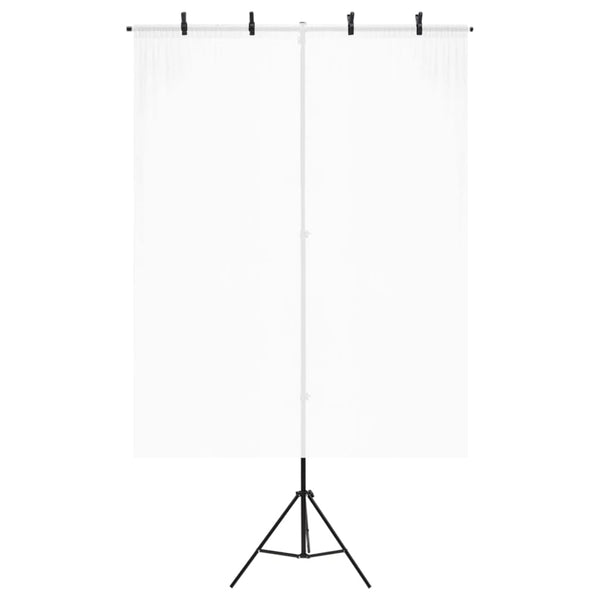 Hintergrundständer T-Form Schwarz 151x60x(70-200) cm