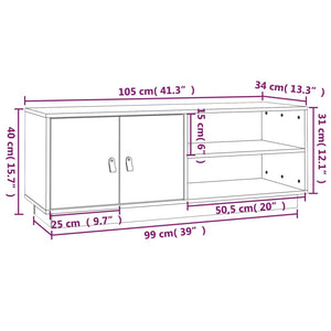 TV-Schrank Kiefer Massivholz 105 cm