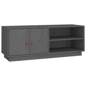 Grauer TV-Schrank Kiefer Massivholz 105cm