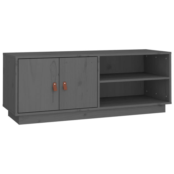 Grauer TV-Schrank Kiefer Massivholz 105cm