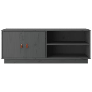 Grauer TV-Schrank Kiefer Massivholz 105cm