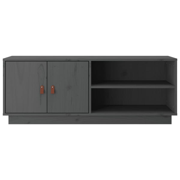 Grauer TV-Schrank Kiefer Massivholz 105cm
