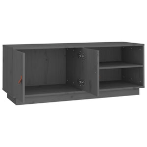 Grauer TV-Schrank Kiefer Massivholz 105cm