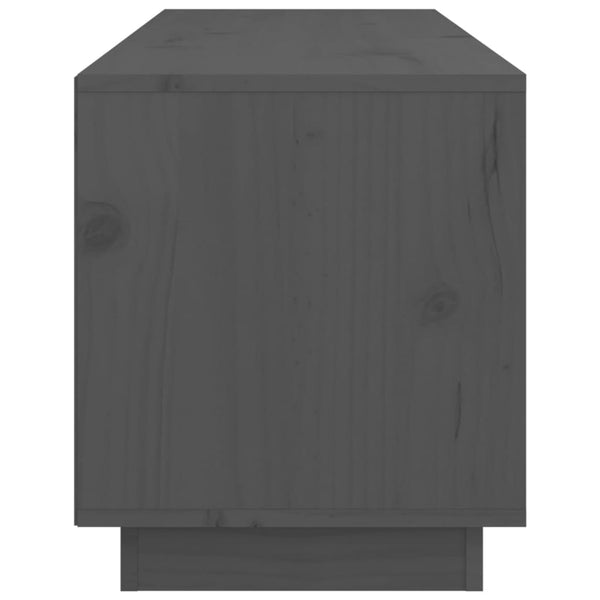 Grauer TV-Schrank Kiefer Massivholz 105cm