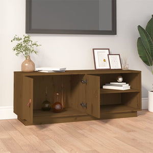 TV-Schrank Honigbraun Massivholz Kiefer 105 cm