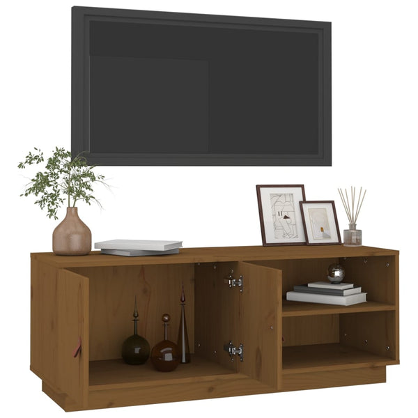 TV-Schrank Honigbraun Massivholz Kiefer 105 cm