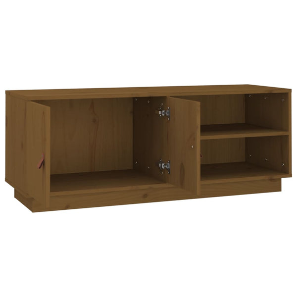 TV-Schrank Honigbraun Massivholz Kiefer 105 cm